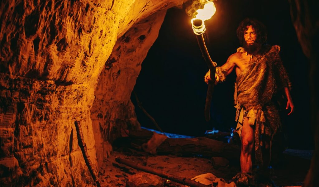 Male Neanderthal In A Cave